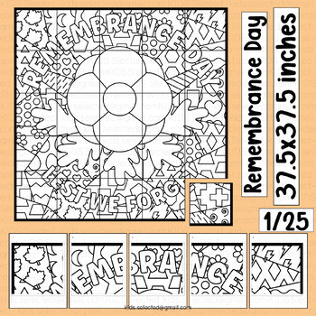Preview of Remembrance Day Canada Bulletin Board Coloring Poster Art Math Craft Activities