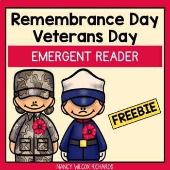 Preview of Remembrance Day Canada and Veterans Day Emergent Reader FREEBIE No Prep