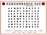Remembrance Day Canada word search