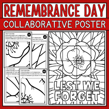 Preview of Remembrance Day Collaborative Coloring Poster • Remembrance Day Canada