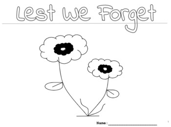 Preview of Remembrance Day Coloring Sheet 