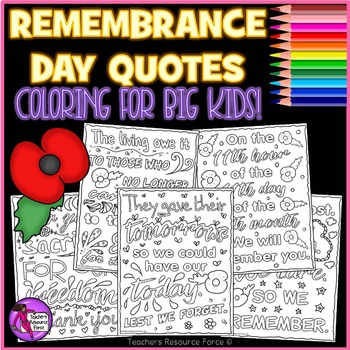 Preview of Remembrance / Memorial Day Doodle Quote Coloring Pages