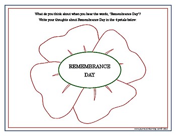 Remembrance Day Reflection by Journeys in Learning  TpT