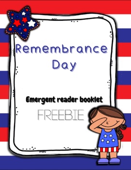 Preview of Remembrance Day Emergent Reader Booklet FREEBIE | Preschool