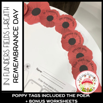 Remembrance Day I In Flanders Fields Poem Poppy Art/Wreath & Worksheets