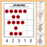 Remembrance Day Math Canada Cut and Paste Numbers 1-5 Coun