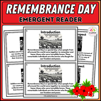 Preview of Remembrance Day Mini Book for Emergent Readers - Educational Resource for Peace
