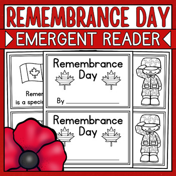 Preview of Remembrance Day Mini Book for Emergent Readers • Remembrance Day Emergent Reader