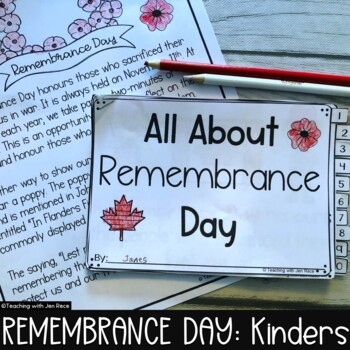Preview of Remembrance Day Mini Book for KINDERGARTEN