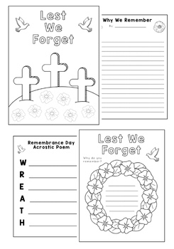 Preview of Remembrance Day - No Prep Activity Pack