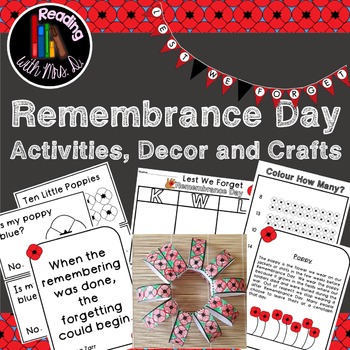 Remembrance Day Activities Decor and Crafts BUNDLE