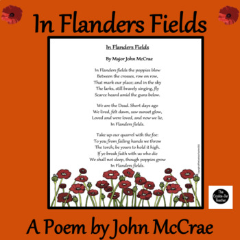 In Flanders Fields Remembrance Day Poem by John McCrae