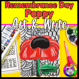 Remembrance Day Poppy Art and Writing Prompt Worksheets