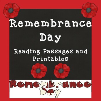 Preview of Remembrance Day Reading and Activity Sheets