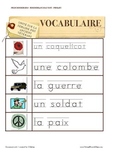 Remembrance Day Sight Words / Word Walls FRENCH