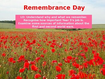 Preview of Veterans Day Remembrance Day UK Teaching Resources History Poppy  Powerpoints