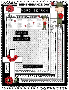 remembrance day word search by miss amy s creations tpt