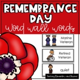 Remembrance Day Word Wall Words