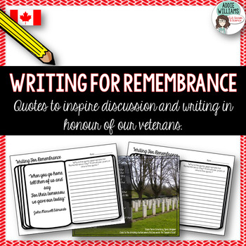 Preview of Remembrance Day Writing Prompts - Canada