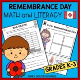 Remembrance Day Canada  Writing, Reading and Math Activities K-3