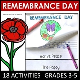Remembrance Day in Canada, Reading and Writing Activities for Grades 3-5