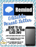 Remind (EDITABLE) Parent Letter