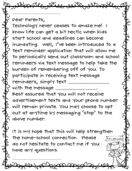 Preview of Remind 101 Parent Letter