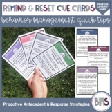 Remind & Reset Cue Cards | Behavior Management Tips for Pa