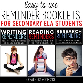 Preview of Reminder Booklets for Reading, Writing and Research