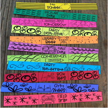 Reminder Bracelets Editable Visual Reminders for Middle School Students