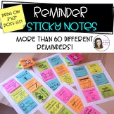 Reminder Notes for Students and Parents!  Sticky Note /Pos