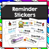 Reminder Stickers- Editable