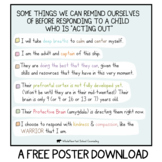 Reminders Before Responding to A Child Acting Out : Free T