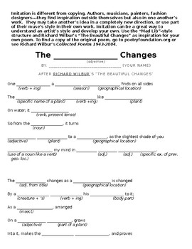 Preview of Remixing Richard Wilbur's "The Beautiful Changes"