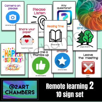 Preview of Remote Distance Learning Signs/Symbols II- Set of 10