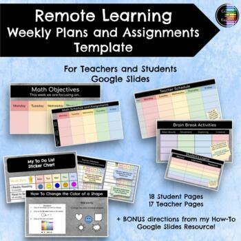 Preview of Remote/Hybrid Schedule, Assignments and Lesson Planner EDITABLE Google Slides