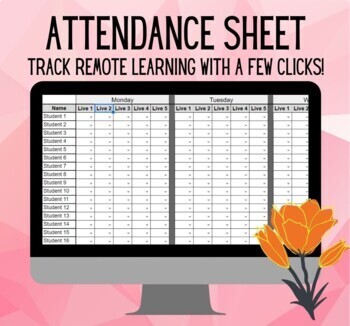 Preview of Remote Learning Attendance Tracker