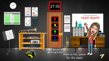 Preview of Remote Learning - Band/Music Class Escape Room