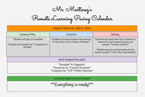 Remote Learning Pacing Calendar for Teachers K-12!