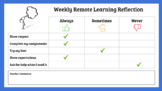 Remote Learning Reflection Self Assessment *Google Slides*