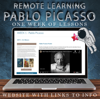 Preview of Visual Art Remote Learning Website - Pablo Picasso - One Week Unit