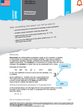 Preview of Distance Learning Grade 10: Polynomials and Factoring: Complete Unit