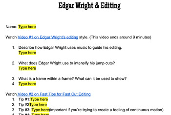 Preview of Remote day work: Analyzing Edgar Wright's Editing (Film)