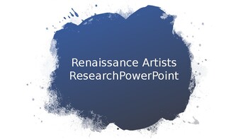 Preview of Renaissance Artist Project