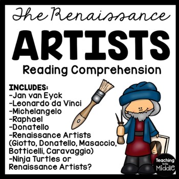 Preview of Renaissance Artists Informational Reading Comprehension Bundle Vinci Raphael