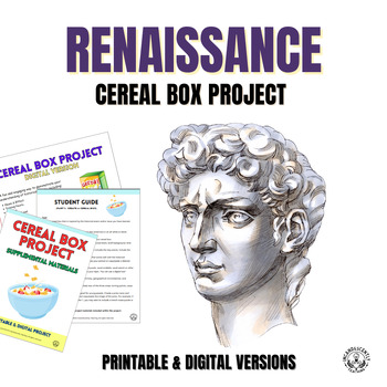 Preview of Renaissance Cereal Box Project: Printable & Digital Resource; Over 50 Pages