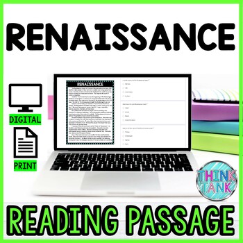 Preview of Renaissance DIGITAL Reading Passage and Questions - Self Grading
