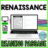 Renaissance DIGITAL Reading Passage and Questions - Self Grading