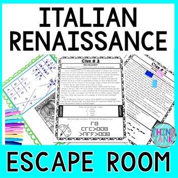 Preview of Italian Renaissance ESCAPE ROOM - Reading Comprehension