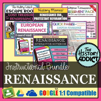 Preview of Renaissance Era Interactive Notebook Instructional Bundle
